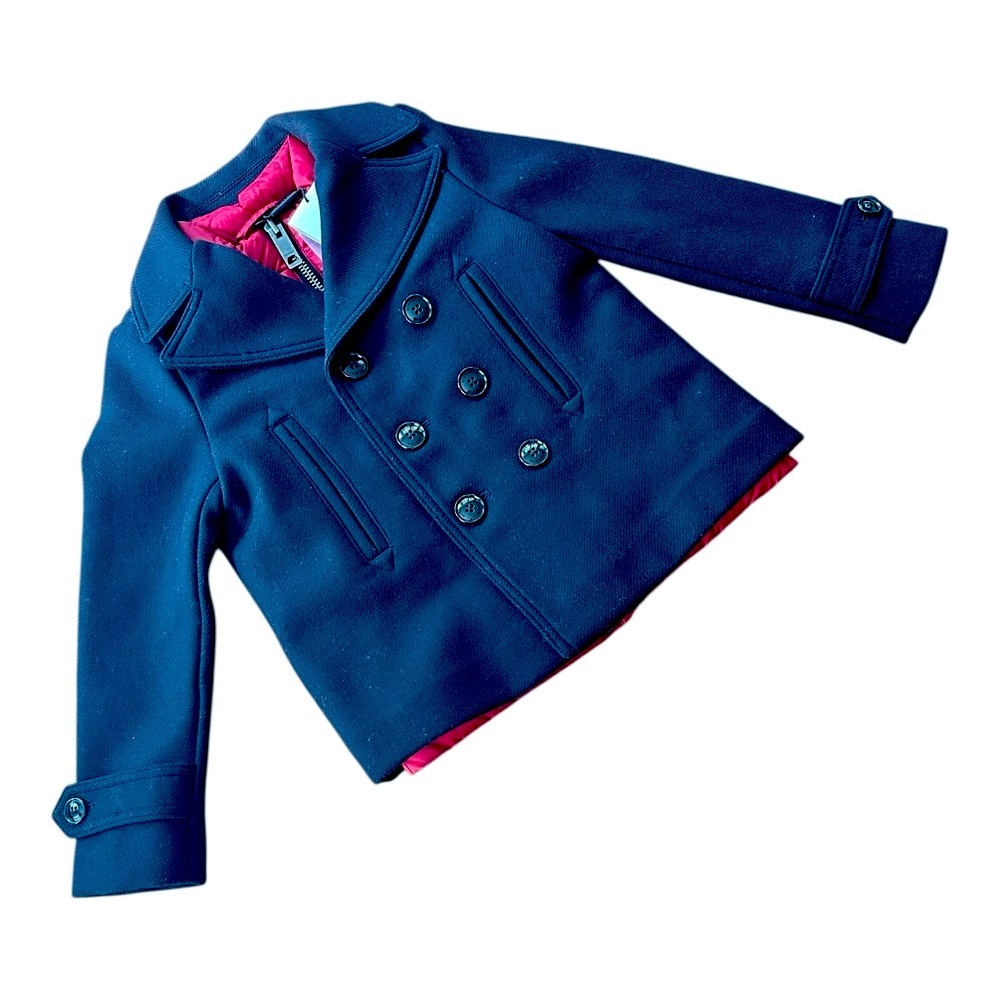 NWT Sz 8 BURBERRY 2-in-1 Wool Peacoat and puffy vest.